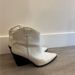 Gianni Bini White Ankle Cowgirl Boots
